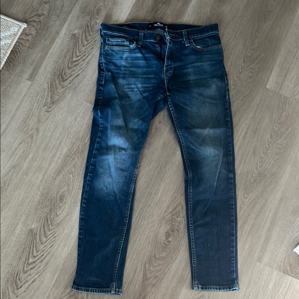 Hollister Blue Slim Jeans with Natural Fading